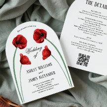 Red Poppy Arched Flowers All in One Wedding