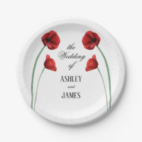 Red Poppy Arched Flowers Modern Wedding
