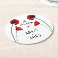Red Poppy Arched Flowers Modern Wedding