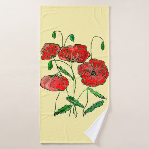 Red Poppy Art - Bath Towel
