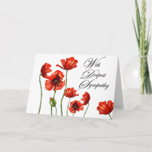 Red Poppy Bereavement (With Deepest Sympathy) Card
