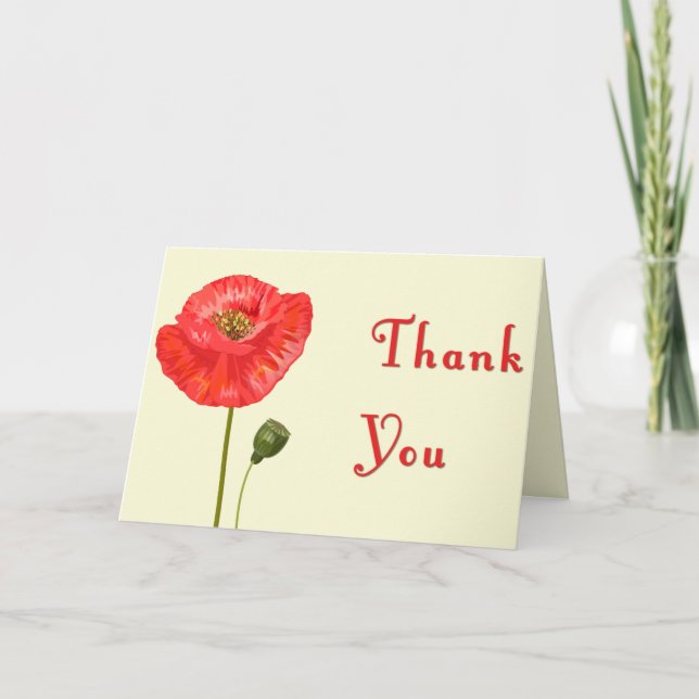Red Poppy Blossom Thank You (Front)
