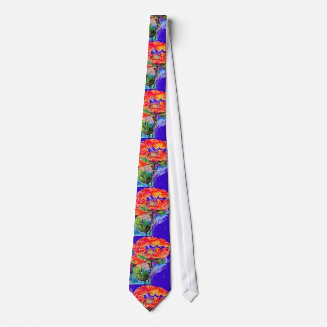 Red Poppy - blue Tie (Front)