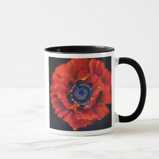 Red Poppy Ceramic Mug (Right)