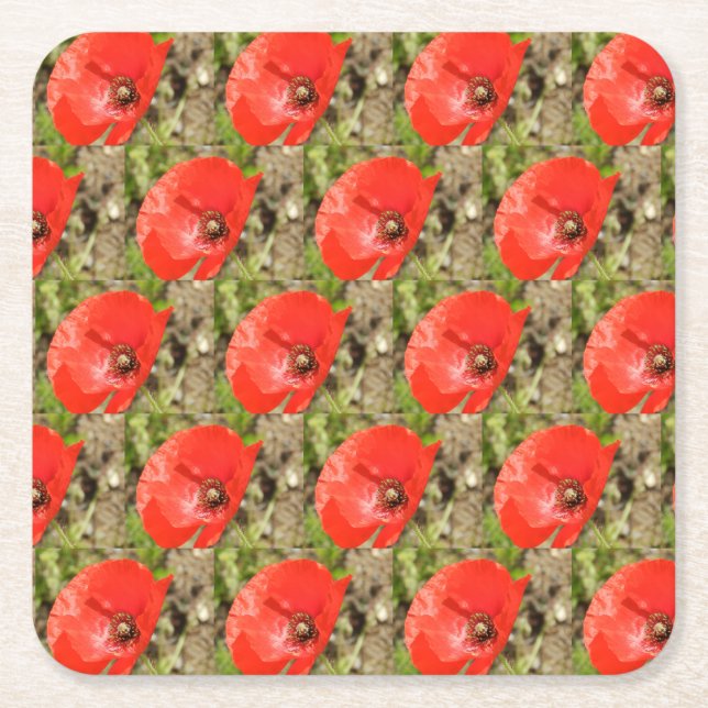 Red Poppy Coasters (Front)