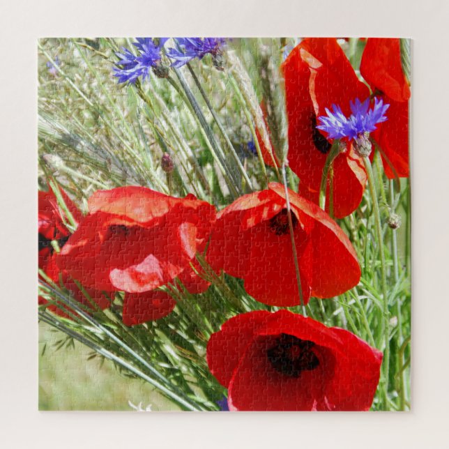 Red Poppy, Cottage Garden  photo Jigsaw Puzzle (Vertical)