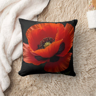 red poppy cushion