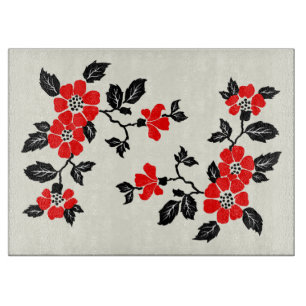 Red Poppy Cutting Board 