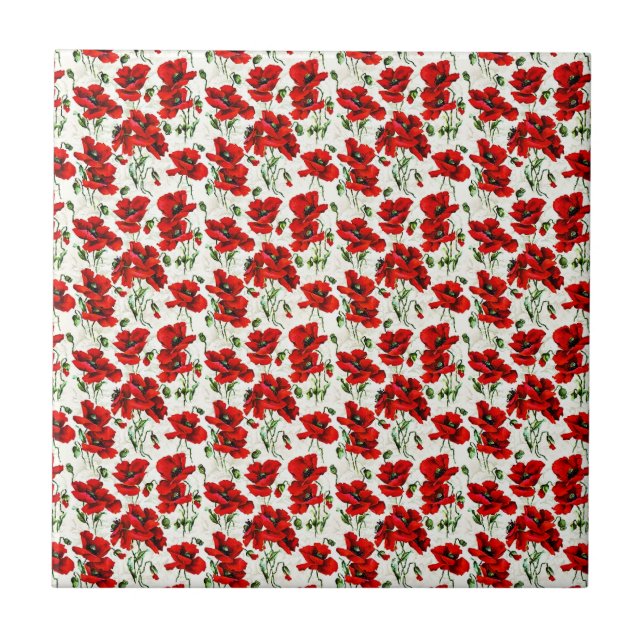 Red Poppy Design Tile (Front)