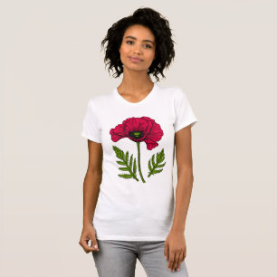 Red poppy drawing 3 T-Shirt