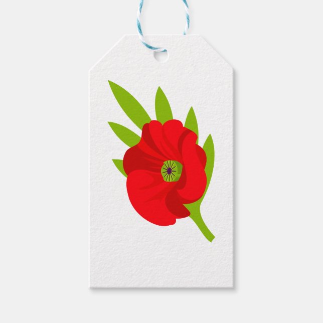 red poppy drawing gift tags (Front)