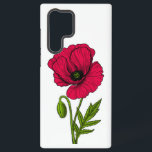 Red poppy drawing samsung galaxy case<br><div class="desc">Hand drawn vector illustration of a red poppy flower</div>
