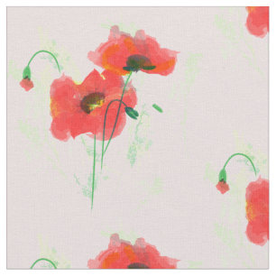 Red poppy fabric