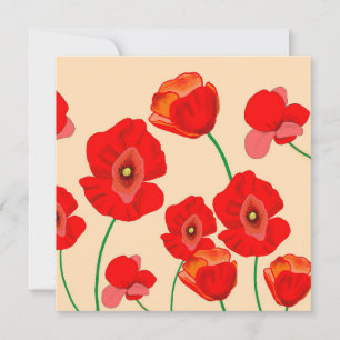 Red Poppy Field Card