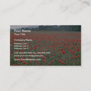 Red Poppy field, Kent, England flowers Business Card