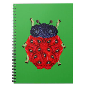 Red Poppy Flower Beetle Graphic Notebook