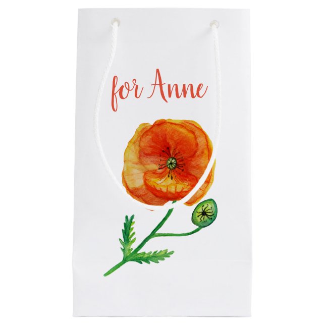 Red Poppy Flower, Botanical  Gift Bag (Front)
