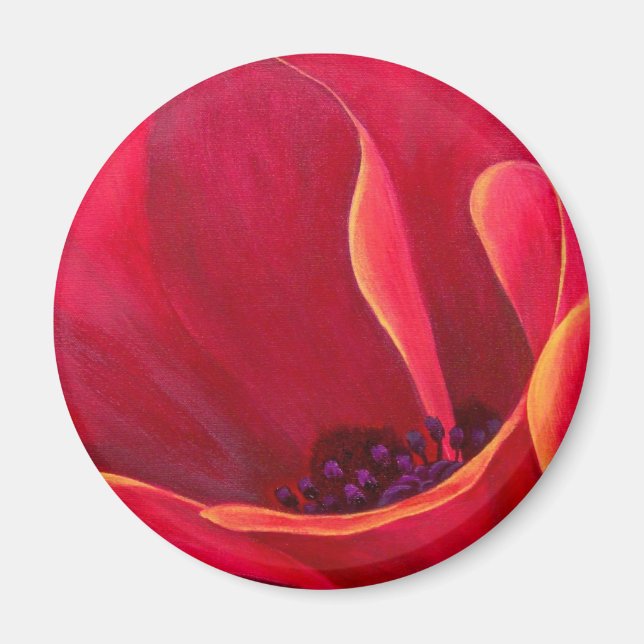 Red Poppy Flower Painting - Multi Magnet (Front)