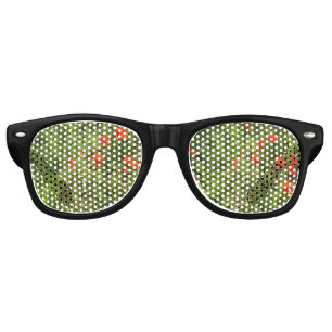 Red Poppy Flower Pattern Sunglasses
