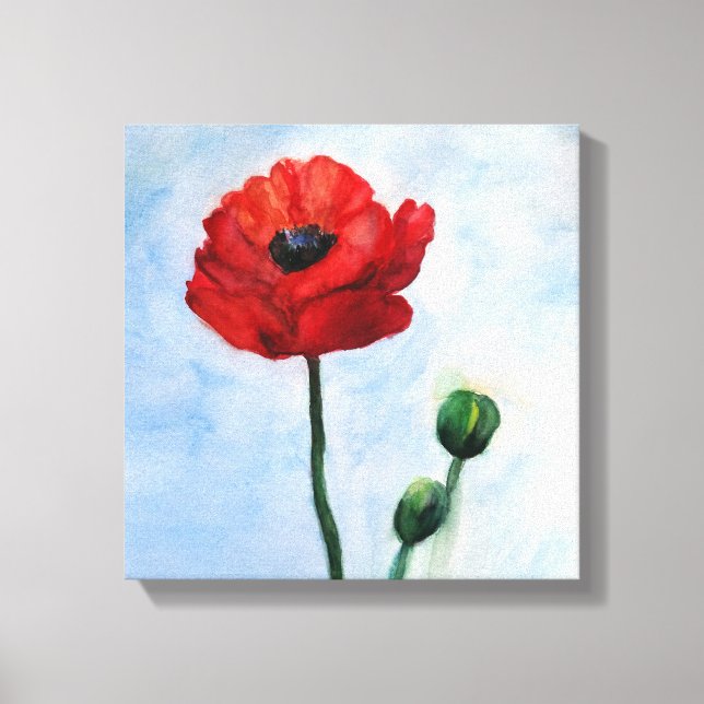 Red Poppy Flower Wall Decor (Front)