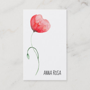 *~* Red Poppy Flower Wedding Event Planner Simple Business Card