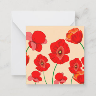 Red Poppy Flowers Card
