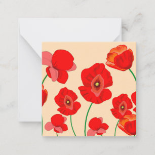 Red Poppy Flowers Card