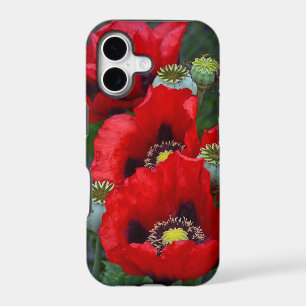 Red poppy flowers iphone case