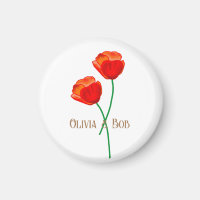 Red Poppy Flowers Personalised
