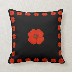 Red poppy flowers - poppies cushion