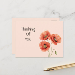 Red Poppy Flowers Postcard