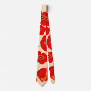 Red Poppy Flowers   Tie