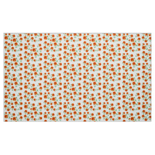 Red Poppy Flowers Watercolor Fabric