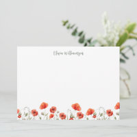 Red Poppy Garden Floral Bridal Shower Custom