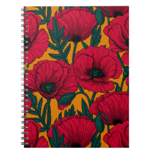 Red poppy garden notebook
