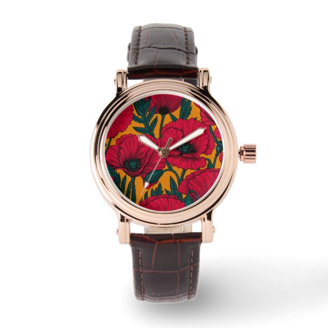 Red poppy garden watch (Front)