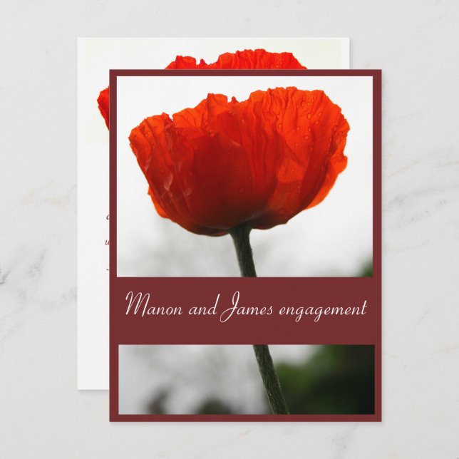 Red Poppy Invitation 4.25" x 5.5" Matte (Front/Back)