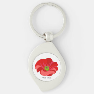 Red poppy key ring