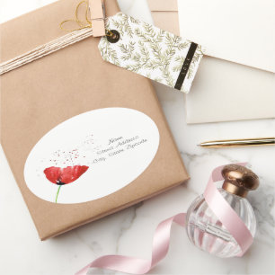 Red Poppy Labels