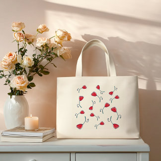 Red Poppy Large Tote Bag