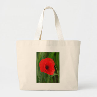 Red poppy large tote bag