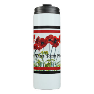Red Poppy Line Dancers Art Thermal Tumbler