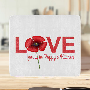 Red Poppy Love Found in Your Kitchen Cutting Board