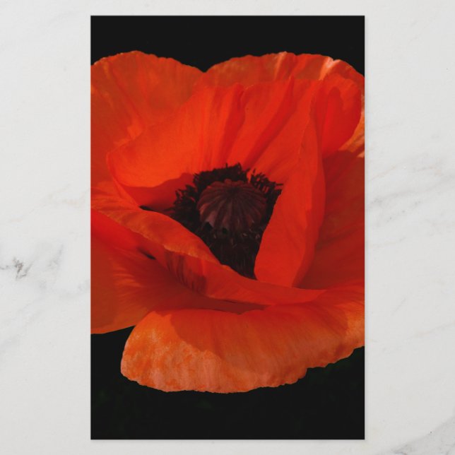 Red Poppy Macro Stationery (Front)