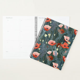 Red Poppy Meadow Planner