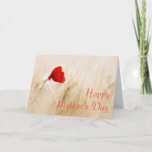 Red Poppy Mother's Day Card