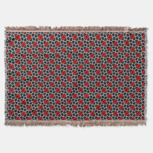 Red Poppy on Goth Flowers Throw Blanket