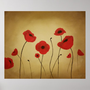 Red Poppy Painting Poster