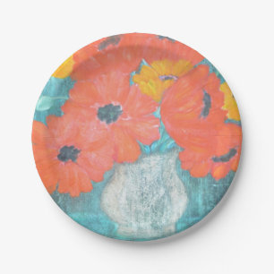Red Poppy Paper Plate