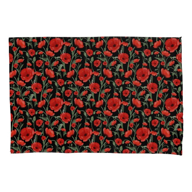 Red Poppy Pillowcase (Front)